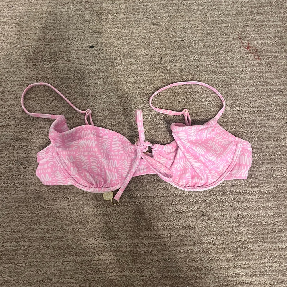 Ruched Bralette Bikini Top - Strawberry Milkshake